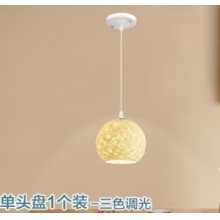 祎琳（yilin）2025网红床头小吊灯主卧室阳台玄关走廊现代简约餐厅客厅具 藤球吊灯单头盘1个装三色调光-8