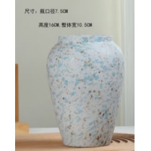 勤凯复古风长筒陶瓷花瓶鲜花干花插雪柳龙柳水培容器家居客厅桌面摆件 满天星福利 款