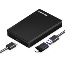 纽曼（Newsmy）1TB 移动硬盘机械 双盘备份 清风Plus金属版 USB3.0 2.5英寸 黎明黑 手机连接 数据备份